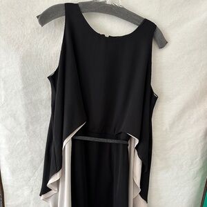 Halston black and white dress